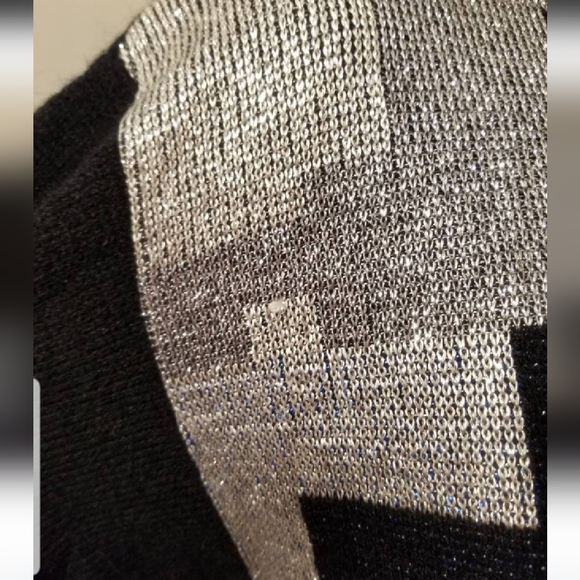 VINTAGE GEOMETRIC SWEATER 80S METALLIC MADEMOISELLE RETRO FALL WINTER 70S BLOCKS - Picture 8 of 12